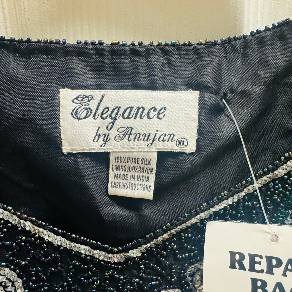 Elegance by Anjani Black Sequin Blouse with Floral Embroidery - Picture 10 of 10